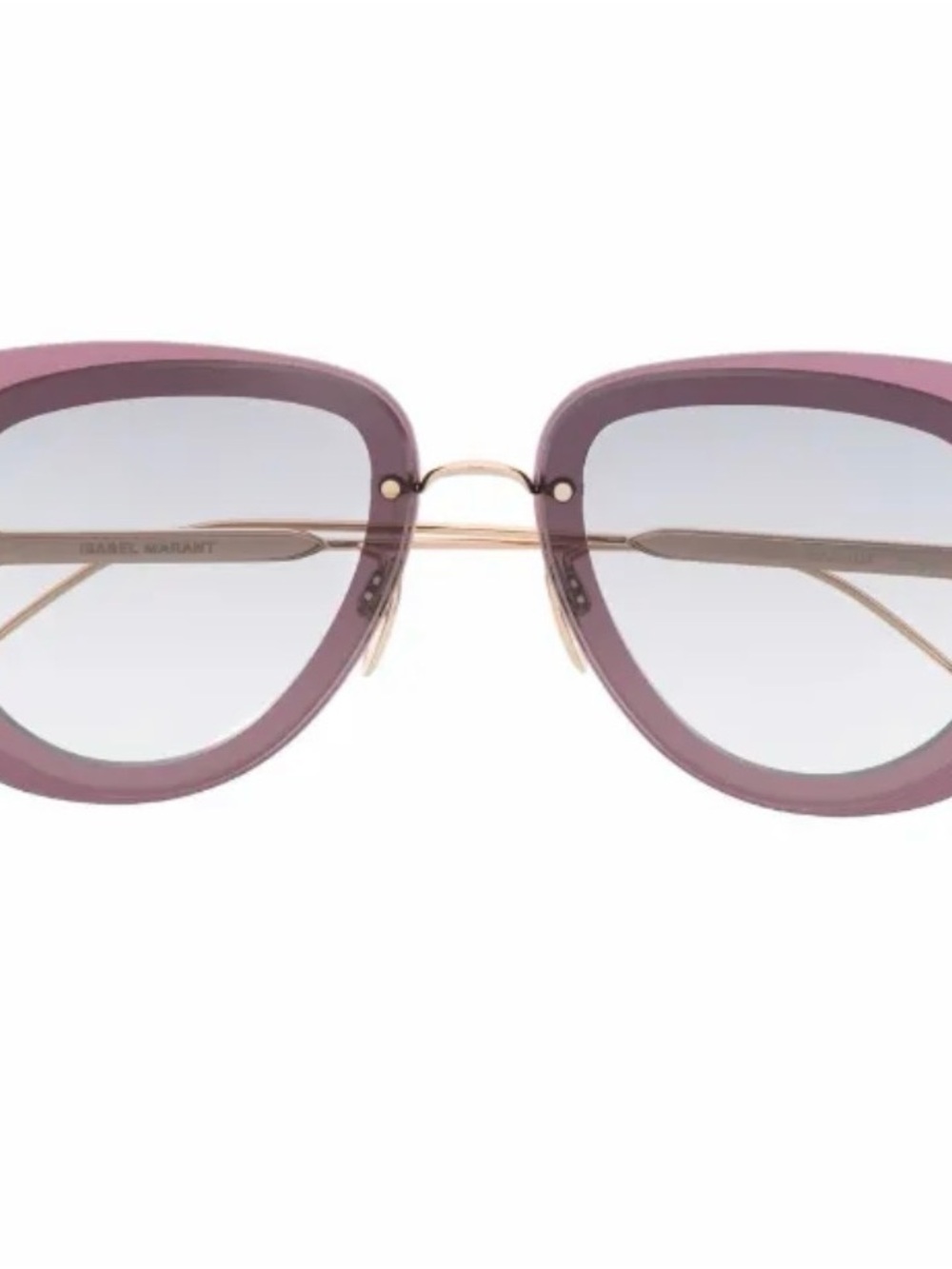 Isabel Marant Mauve Cat-Eye Sunglasses with Gold Bridge